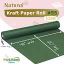 PerkHomy 48" x 1,440" (120') Dark Green Kraft Paper Roll for Craft Bulletin Board Paper Art Table Covering Crafting Gift Wrapping Bouquet Packing Parcel 80GSM 55LB (Dark Green, 48" x 120')
