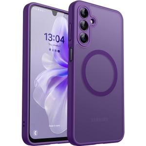 CANSHN Designed for Samsung Galaxy A16-5G Case [Full Camera Protection] [Compatible with Magsafe] Translucent Matte Back Protective Phone Cover, Deep Purple