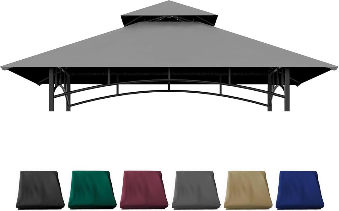 Grill Gazebo Replacement Cover 5x8 Ft Canopy Top Compatible with Grill Gazebo Frame Model L-GG001PST-F,L-GG001PST-H,L-GG001PST-F2 (Gray)