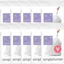 Simplehuman Code V 200 Count Custom Fit Liners, Drawstring Kitchen Trash Bags, One-by-One Mess-Free Dispense, Extra Thick & Double Seamed, 50% PCR Plastic, 16-18 Liter / 4.2-4.8 Gallon, White