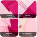 7.2FT 6FT Arch Backdrop Cover for Wedding, Set of 2 Stretchy Spandex Fitted Arch Stand Cover for Baby Shower, Birthday Party Decor, Chiara Backdrop Cover with Double-Sided Design(Pink, Hot Pink)