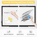 Double-Sided Magnetic Whiteboard, 24" x 18" Dry Erase Board Black Aluminum Frame for Wall, White Board Dry Erase Marker Board for Kitchen, Memo, School, Home, Office