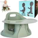 Upseat The Original Ergonomic Baby Floor & Booster Seat with Tray, Developed with Physical Therapists for Upright Posture & Healthy Hip Development, 424 Months, Extra-Large Tray (Sage)