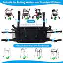 Upgraded Walker Basket Walker Accessories with Cup Holder, Fit for Walker and Roller Walker Baskets Most Walkers- Folding Walker,High-Capacity & Anti-Tip Base-Ideal Elderly Gift for Home