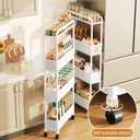 Slim Storage Cart, Plastic Kitchen Gap Storage, Multi-Layer Organizer with 360 Swivel Wheels for Kitchen Bathroom (Black,3 Tier)