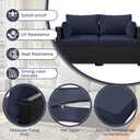 8p Outdoor Cushion Slipcovers Outdoor Patio Cushions Covers Replacement Waterproof with Zipper for 3-Seat Outdoor Rattan Sofa Patio Furniture Cushion Covers Navy Blue, Covers Only