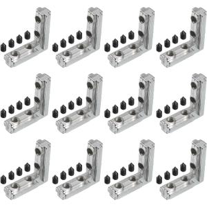 uxcell L-Shape Interior Joint Bracket, 16Pcs Inside Corner Connectors with M5 Screws for 3030 Series Aluminum Extrusion Profile Slot 8mm (Silver)