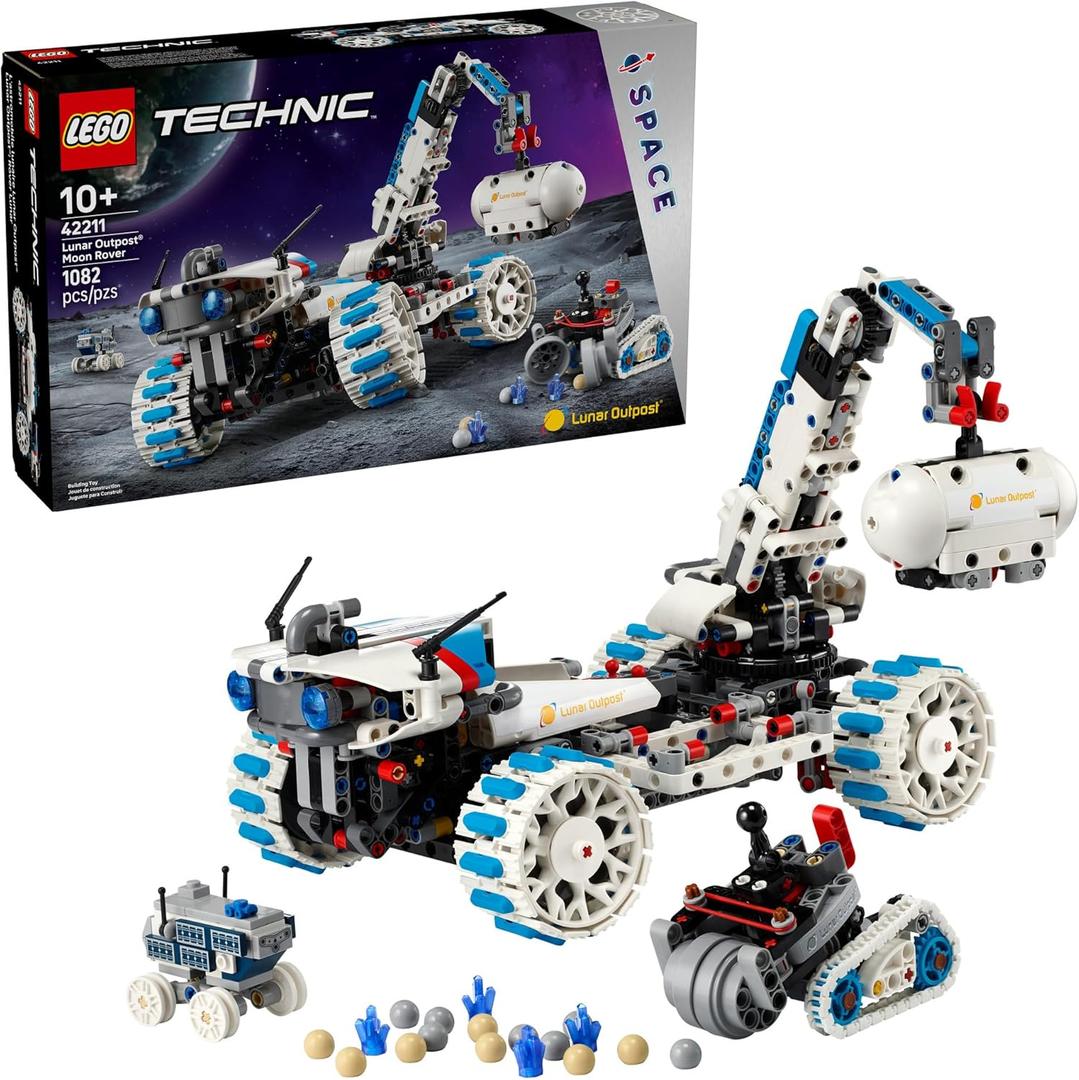 LEGO Technic Lunar Outpost Moon Rover Space Vehicle Building Toy - All-Terrain Explorer for Kids, Boys & Girls, Ages 10+ - Buildable Space Decor for Any Room - Gift Idea for Birthdays - 42211