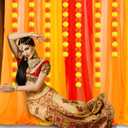 Indian Pooja Backdrop Decoration Items 7x5ft Diwali Backdrop 5 Artificial Marigold Garland Set Mehndi Home Decorations for Janmashtami, Varalakshmi, Haldi, Puja, Ganesha Party Decor