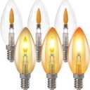ORALUCE LED Flame Light Bulbs E12 Candelabra Base Outdoor/Indoor Flickering Flame Light Bulbs 2200k Amber Warm White B11 / C35 Fire Light Bulb for Chandelier Lamp (Non-dimmable) 6 Pack