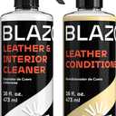 BLAZON Leather & Interior Cleaner + Leather Conditioner COMBO- All-in-one Kit- full car interior cleaner and revitalizing leather conditioner- Auto, Home, Office, Apparel & more