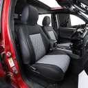 LUCKYMAN CLUB Tacoma Seat Covers, Fit for 2024-2026 Tacoma Crew Double Cab with Water Proof Faux Leather (Full Set, Black&Gray)
