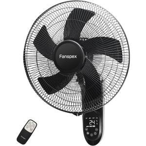 Fanspex 16" Wall Mounted Fan with Auto-oscillation, Timer, Adjust Wind Tilt for Home Garage Workshop Greenhouse Cooling & Air Circulation