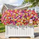 Alupssuc 48 Bundles Artificial Flowers for Outdoors Decoration, UV Resistant Silk Faux Daisy Flora Spring Fake Plastic Plants Greenery for Outside Indoor Yard Home Porch Window Box Decor, Mix 8 Colors