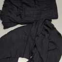 Women's 2 Piece Outfits Turtleneck Long Sleeve Oversized Pullover Sweaters and Pleated Mini Skirt Two Piece Sets (Large, Black)