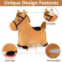 iPlay, iLearn Bouncy Pals Brown Hopping Horse, Toddler Plush Animal Hopper Toy, Kids Inflatable Ride on Bouncer W/Pump, Indoor Outdoor Jumper, Birthday Gifts for 18 24 Months 2 3 Year Old Boys Girls