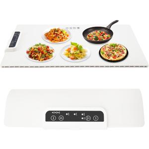 Food Warming Mat - Full Surface Heating,Rollable & Portable,Premium Silicone Nano-Material,3 Temperature Settings,Auto Shut-Off -Food Warmer for Gatherings,Parties,Everyday Use