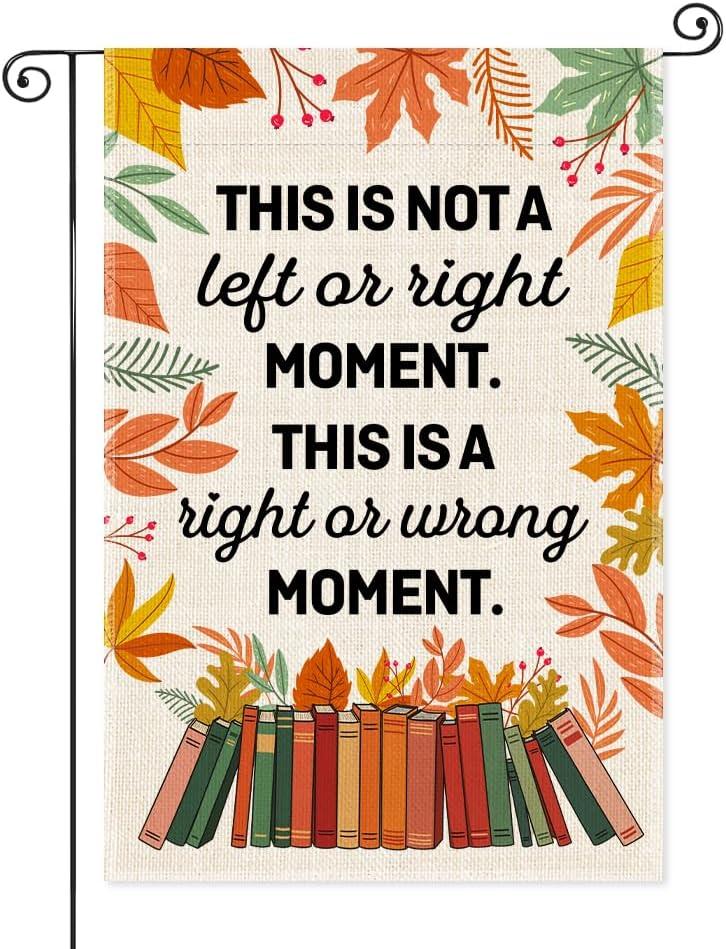 This Is Not A Left Or Right Garden Flag, Double Sided Home Decor Yard Outdoor Indoor Autumn Decor Banner, Fall Liberal Yard Gifts for Family Friend, Resistance Garden Flag for Women Man (Beige01)