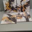 Black and Gold Abstract Wall Art Marble Pictures Wall Decor for Bathroom Living Room Black and White Gold Foil Ink Prints Paintings Modern Textures Posters Neutral Artwork Home Decorations 12x12 4Pcs