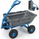 Sekey 1000lbs Garden Dump Cart for Seniors, Capacity Yard Wagon with Rubber Tires, Quick-Release Dumping & Easy-Maneuver Handle for Soil, Rocks, and Firewood, Gray