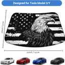 Windshield Sun Shade for Tesla Model Y Model 3 2016-2025 Accessories, Foldable Front Windshield Sunshade, Block Out UV Rays & Heat, Keep Car Cool