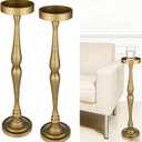 Small Drink Table, Drink Tables for Small Spaces Nightstand Bedroom Couch Chair Vintage Metal Decor, Drink Table Pedestal, Antique Tall Narrow Drink Stand (Classic-2)