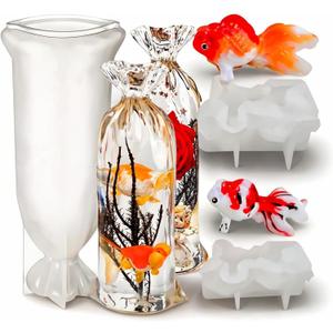 Water Bag Resin Mold, Silicone Molds for Resin Casting, 3D Lucky Bag Koi Fish Shaped Resin Molds for Home Decoration, Flowers Specimens Preservation, Epoxy Resin DIY Crafts