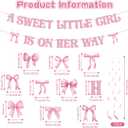 Pasimy Pink Baby Shower Decorations a Sweet Little Girl Is on Her Way Banner Pink Bow Swirls Coquette Baby Shower Decor for Birthday Gender Reveal Photo Props Sign Party Supplies