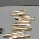 PATIKIL 5" Tall Candle Covers Sleeves, 10Pcs Metal E12 Chandelier Socket Sleeves with Insulation Heat Shrinkable Flame Retardant Tube Bulb Light Base Holder for Lamps, French Gold