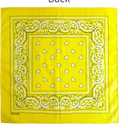 100% Cotton Bandanas, 21 x 21 inches, Set of 6 (Set30 - Basic - Yellow)