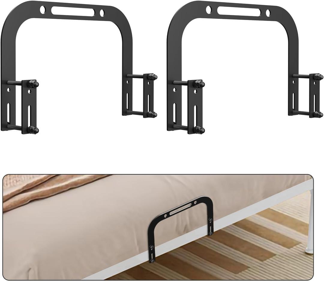 YUOROS Mattress Slide Stopper, Non Slip Mattress Gripper for Metal Bed Frame, Holder Retainer Bar to Keep Mattresses Topper from Sliding (2 Pcs - Regular)