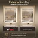 40"X30" LED Bathroom Mirror with Lights, Anti-Fog, Backlit Lit with CRI>90 | Lighted Bathroom Vanity Mirror for Wall, Memory Function, Tempered Glass, 3 Colors Frameless Lighted Mirror for Bathroom