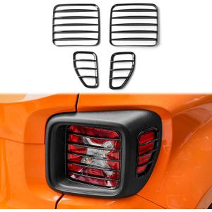 Hoolcar ABS Tail Light Lamp Covers Blinds Rear Taillight Guard for Jeep Renegade 2016-2021, Black