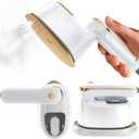 Mini Steam Iron, 2-IN-1 Handheld Size Steamer,1100W & 15s Fast Heat Up, Portable Steamer Iron for Home & Gift, Travel (White)