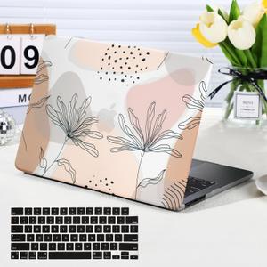 Funut for MacBook Air 13 inch Case 2021 2020 2019 2018 Release M1 A2337 A2179 A1932 with Touch ID, MacBook Air M1 Case Plastic Hard Shell Case Protective Cover & Keyboard Cover, Art Flowers