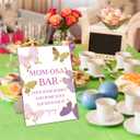 QOFO Decorative Signage Butterfly Baby Shower Sign- Wooden Game Sign with Stand, Multicolor, 8x11 inches, Modern, Party Favor