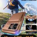 Vizvera for iPhone 16 Pro Max Case Wallet RFID [Cards Holder][Camera Control][Camera Cover] Full Body Rugged Shockproof Silicone Protective Phone Case for iPhone 16 Pro Max 6.9"(Desert Gold)