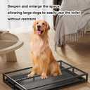 Large Indoor Dog Potty Toilet 30.7 x 19.7 Inch, Metal Elevated Pee Pad Holder for All Breeds, Keeps Paws & Floors Clean, Ideal for Bedroom/Dorm, Dog Potty Tray for Large Dogs