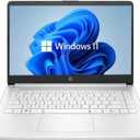 HP 14" HD Laptop, Windows 11, Intel Celeron Dual-Core Processor Up to 2.60GHz, 4GB RAM, 64GB SSD, Webcam