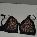SOLY HUX Women's Sexy Deep V Neck Bra Front Closed Wireless Leopard Bralettes Underwear Black Leopard X-Large