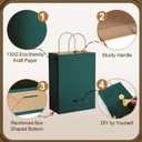 MIEVU 150Pack Small Gift Bags with Handles, 5.9x3.1x8.2 Inch Green Paper Bags (130g More Sturdy Material)  Bulk Christmas Gift Bag, Party Favor Bags, Recyclable Craft Bags for Gifts,Green