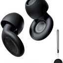 BAILUZUN 30dB Reusable Noise Cancelling Ear Plugs for Sleeping, Travel, Focus, Work, Concerts - Silicone Hearing Protection Earplugs with 8 Ear Tips, Storage Case and Lanyard (Black),Set of 2