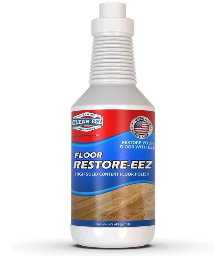 Cleaneez Ultimate Floor Restorer & Polish  Revitalize, Protect, Shine Wood, Laminate, Vinyl, Bamboo, Slate, Terracotta & More (1 Bottle W/Microfiber) no cap