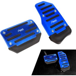 2 PCS Car Non-slip Pedal Pads Set, Alloy Brake Pedal Protectors, Accelerator Foot Pad Covers, Universal for Most Cars SUVs Trucks (Blue)