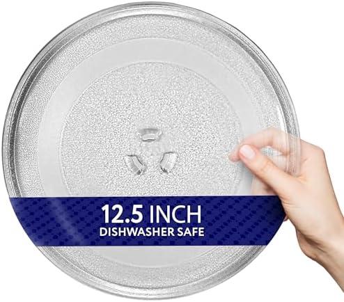 IMPRESA Replacement 12.5-Inch Diameter Microwave Glass Turntable Plate, Compatible with GE (General Electric) & Samsung - Microwave Plate