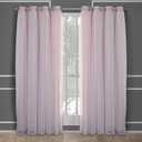 TOWN & COUNTRY LUXE Talia Double Layer Indoor Curtains, Sheer and Room Darkening Blackout, Grommet Top, Energy Efficient, 2-Pack Set, 52"x84", Rose Blush