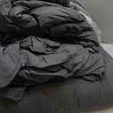 Twin Size Comforter Set, 5 Pieces Soft Bedding for All Seasons, Bed in A Bag, Kids Bedding Set with 1 Comforter, 1 Fitted Sheet, 1 Flat Sheet, 2 Pillowcases, Dark Grey