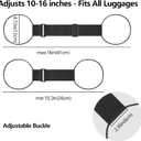 BILIONE Add a Bag Luggage Straps 4 Pack, Adjustable Bungee Elastic Belt to Connect Two Suitcases, Secure Carry On & Travel Essentials (Black)