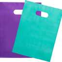 Merchandise Bags 200 Teal & Purple 9"x12" Bags 1.5Mil Thick Glossy With Handles