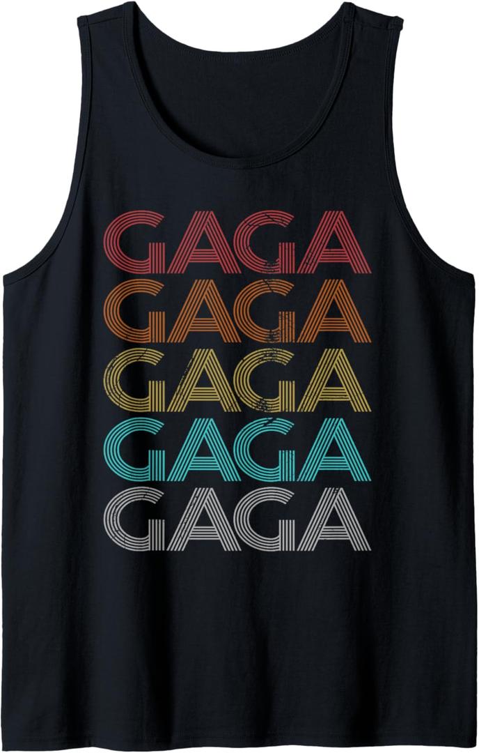 Retro Vintage Gaga Tank Top (Small, Black)